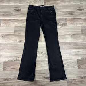 Joe's Jeans High-Rise Boot Cut Coated Black Jeans Size 32